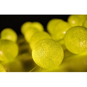 Lime Green Cotton Ball String Lights